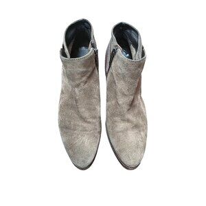 Aquatalia Gray Suede Women's Slouchy Ankle Booties Size 7.5 Made in Italy